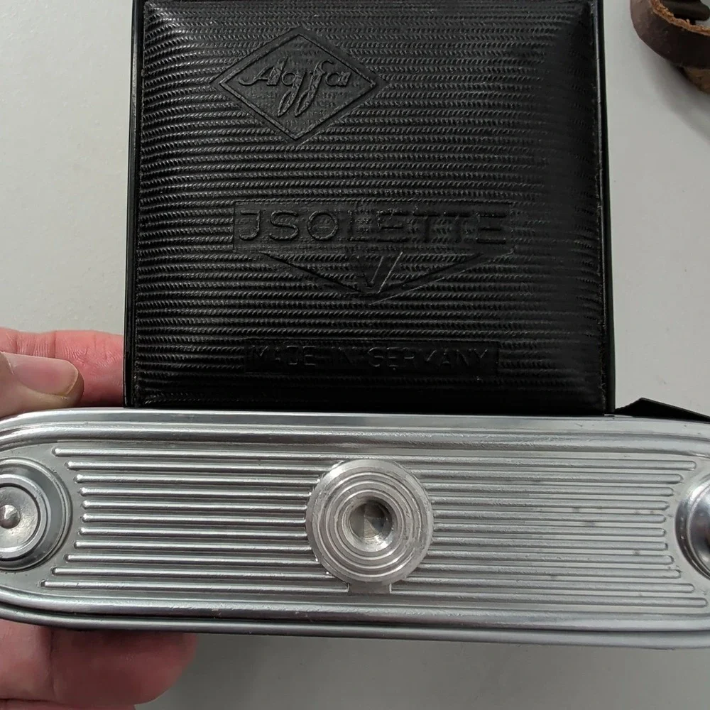 Agfa Isolette V Camera Agnar 4.5 85mm Vario Shutter Leather Case Untested